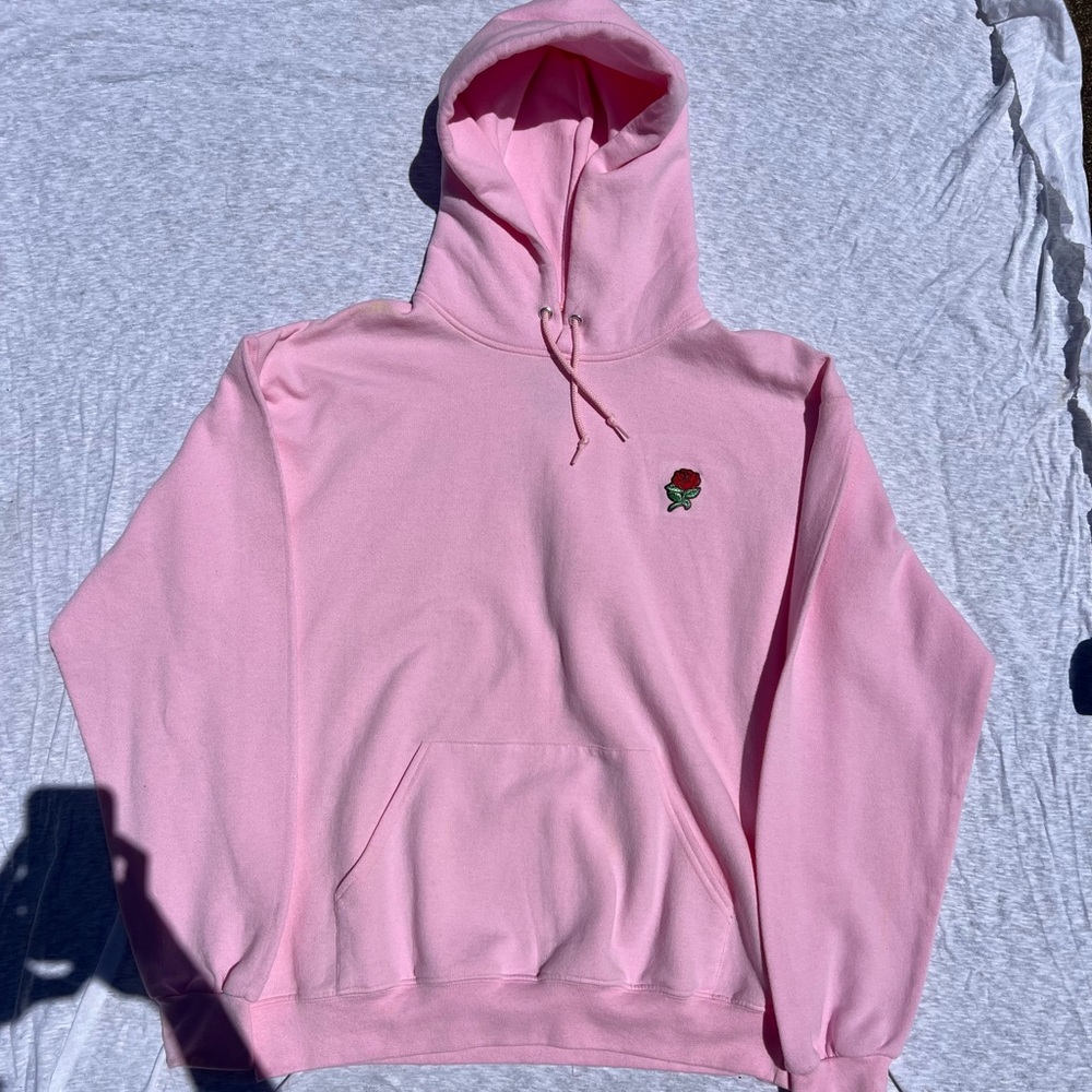 Pink Rose Hoodie Size L